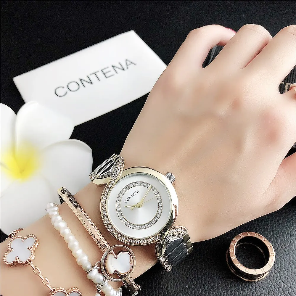 Женские наручные часы классический дизайн циферблат из нержавеющей стали