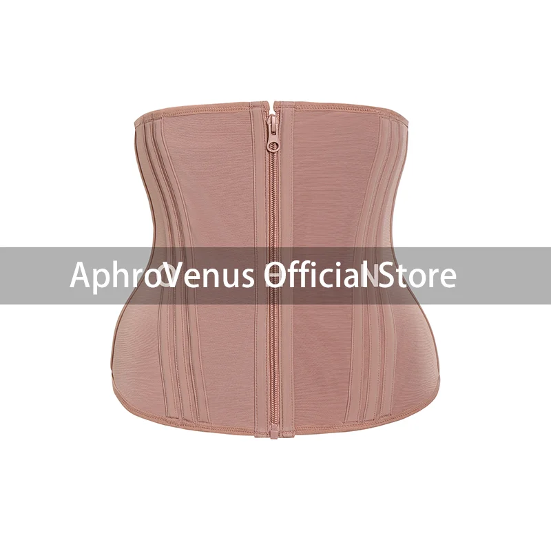 Double Compression Adjustable Zipper Body Sculpting Steel Bone Abdomen Belt Rubber Bustier Corset Femme Corsetto Waist Trainer