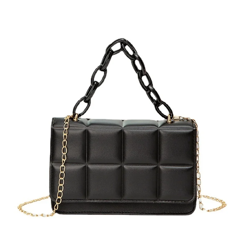 

2023 New PU Leather Shoulder Bags for Women Lingge Chain Rhomboid Crossbody Bags Casual Trend Handbags Mini Phone Bag