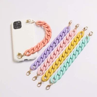 1pcs candy color chain for phone case diy cellphone jewelry mobile phone anti lost lobster clasp hanging chain accessories