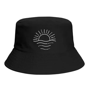 Sun Waves  Bucket Hat Polyester Men Teenagers Fisherman Hat Customized Cute Hiking Caps
