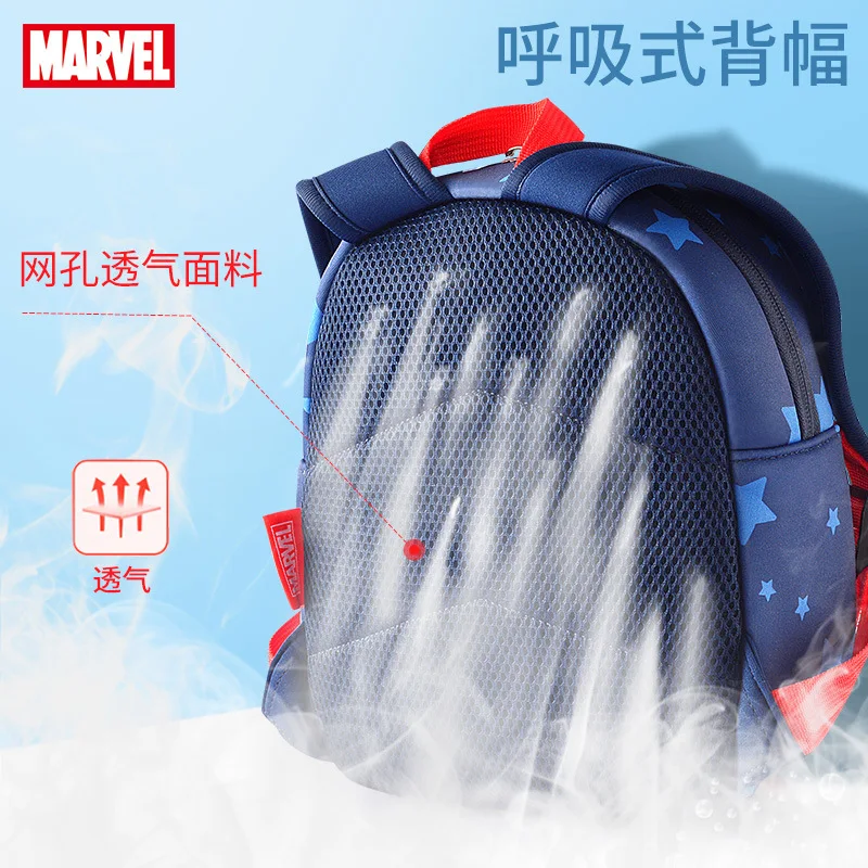 2022 Disney New Kindergarten Backpack For Boys Primary Student Shoulder Orthopedic Bag Spider Man Captain America Mochila