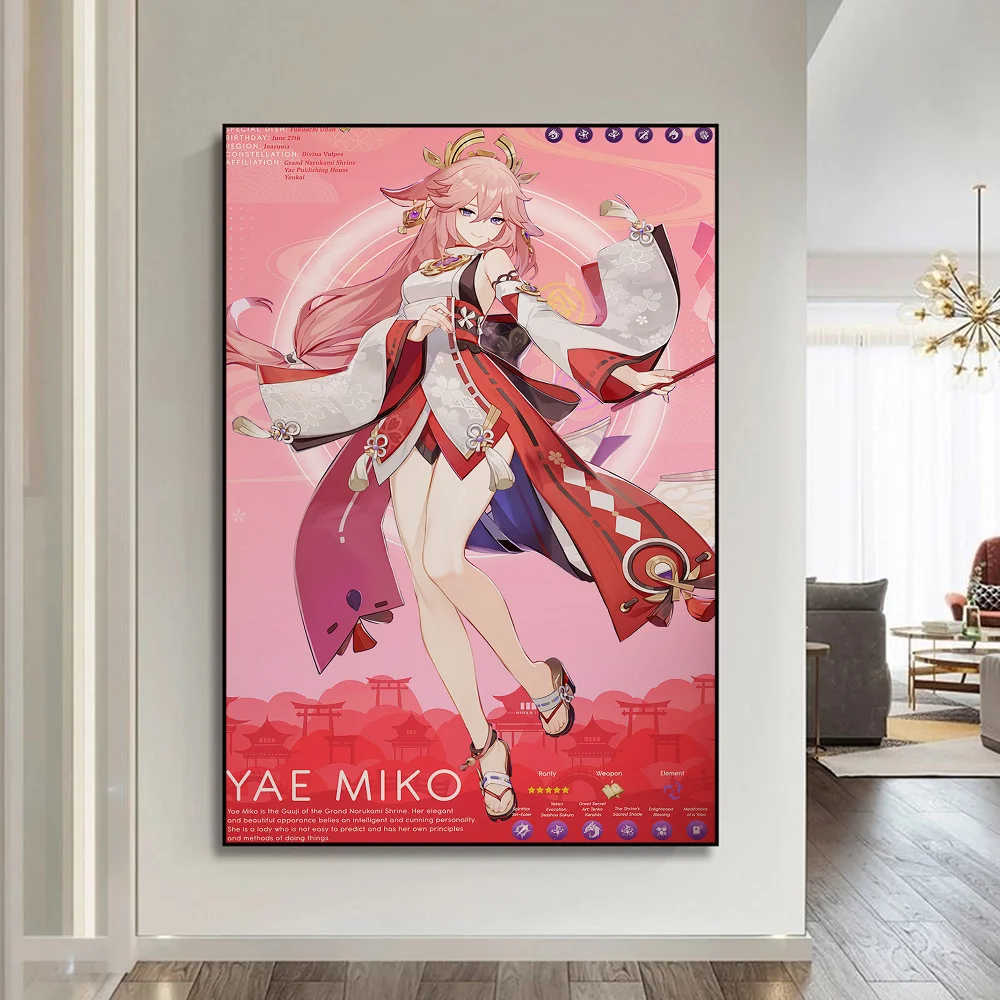 Популярные игровые персонажи Genshin Impact плакат