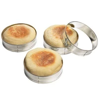 4pcs stainless steel egg tart ring mousse circle cake mold burger bread mold diy baking tools kitchen accessories