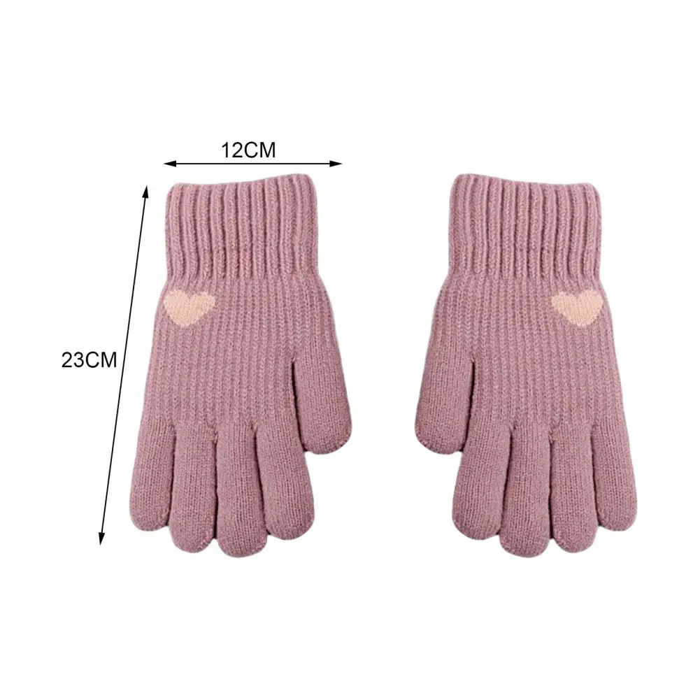 1 Pair Knitted Gloves Non-Touch Screen No-pilling Windproof Full Finger Thread Cuff Thick Double Layer Winter Gloves Daily Wear images - 6