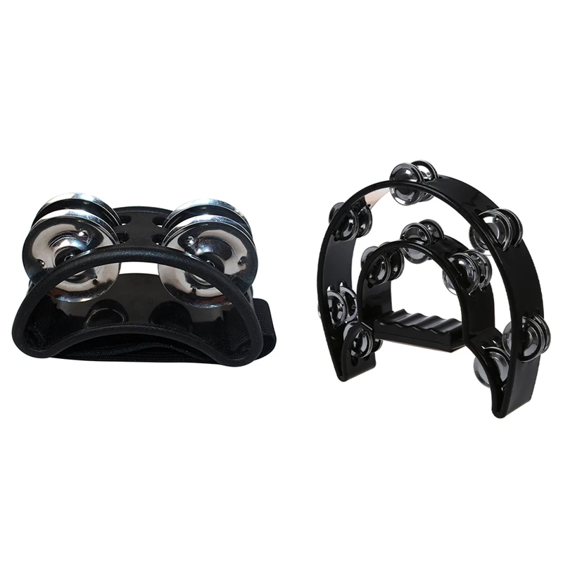 

Музыкальный комплект с двумя Полумесяцами, искусственные перкуссионные головные уборы и кольца с металлическими черепами, черный