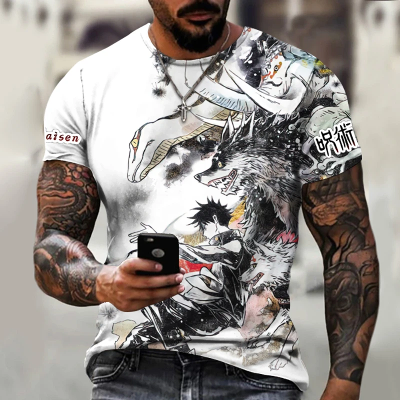 

В 2022 аниме одежда ююттусу Kaisen Fushiguro Megumi футболка с круглым вырезом унисекс женский ребенок с коротким рукавом Повседневный мягкий Азиатский...