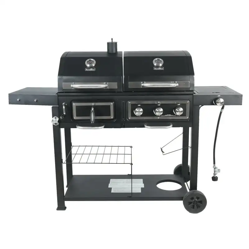 

Fuel Gas & Charcoal Combo Grill, Black with Stainless