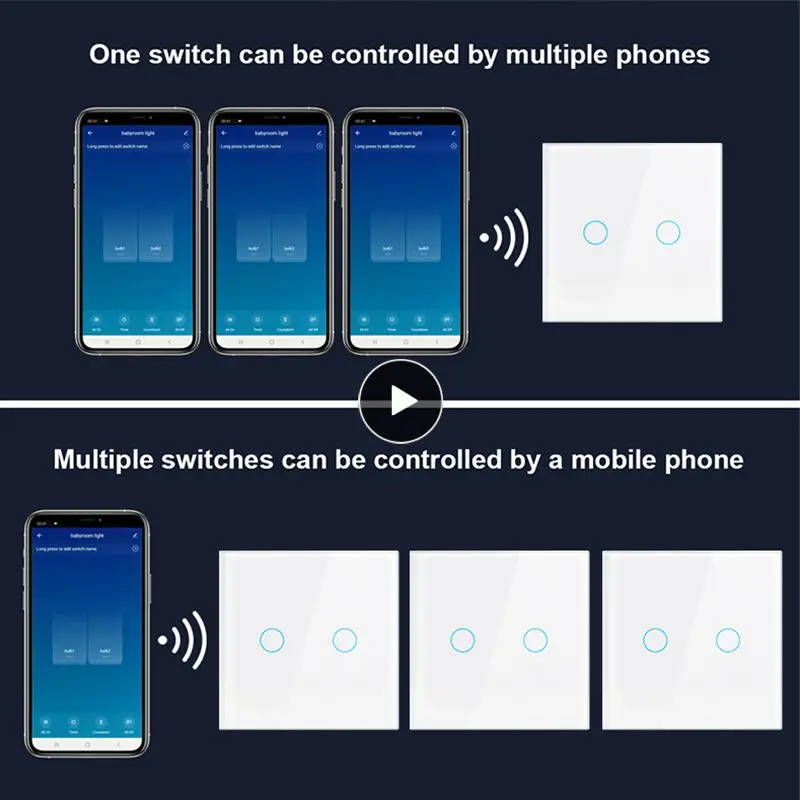 

Wireless Wall Switch 1/2/3 Gang Tuya Zigbee Touch Switch Zigbee Smart Light Switch Samrt Home Touch Sensor Timing Function