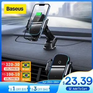 baseus car phone holder 15w qi wireless charger for iphone 11 xiaomi samsung car mount infrared fast wireless charging charger free global shipping