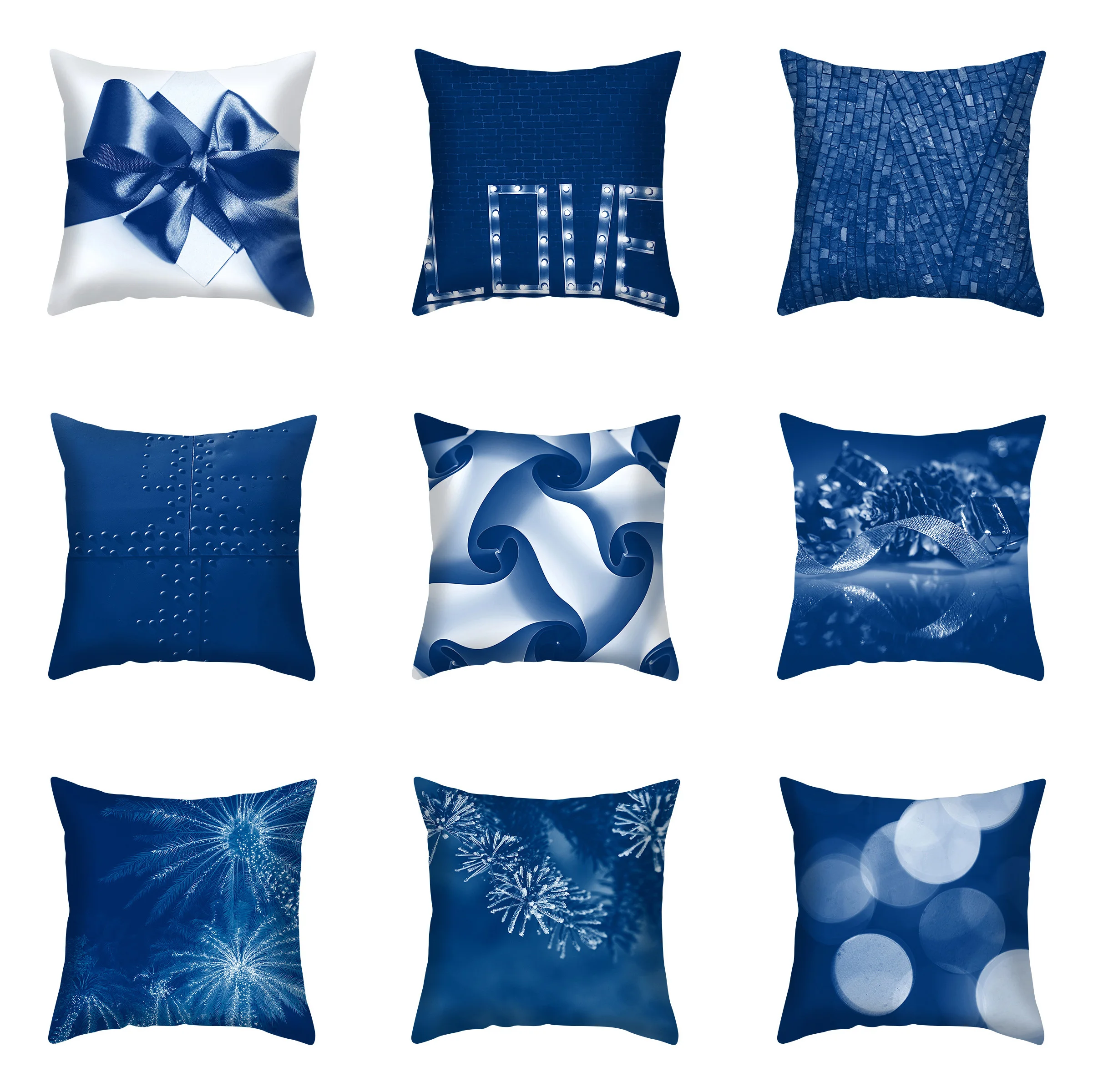

45x45 см простая синяя серия с абстрактным изображением, декоративная наволочка для диванной подушки, популярная наволочка для диванной поду...
