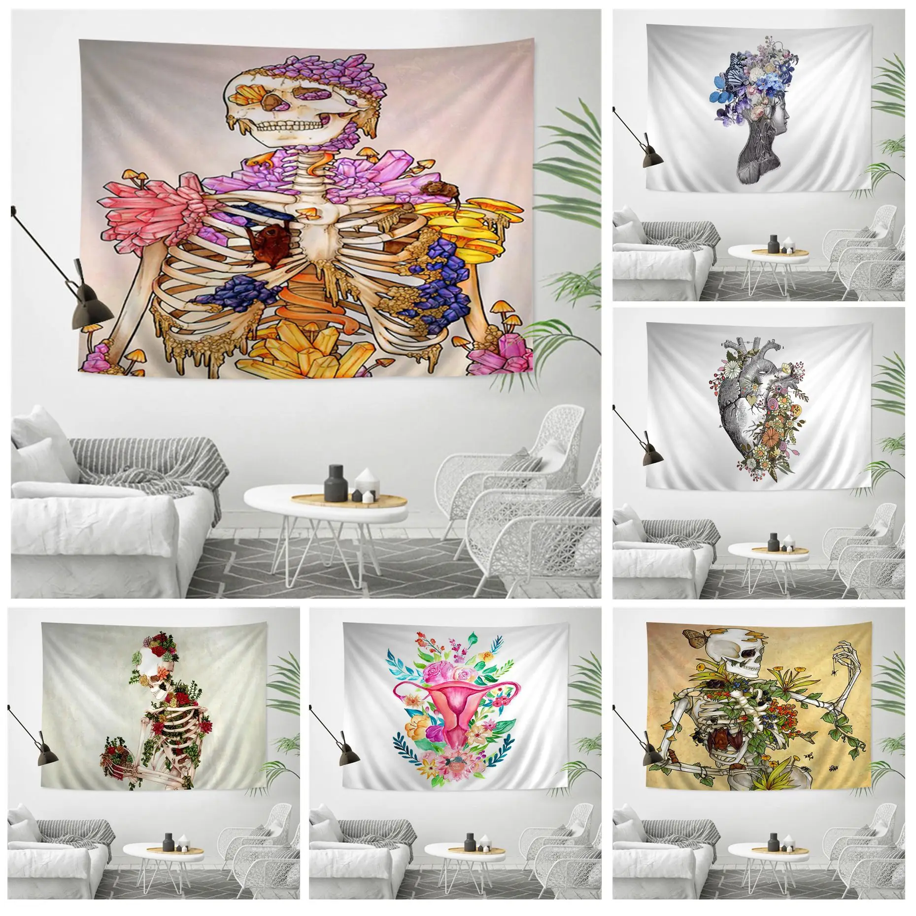 

Flower Anatomy Human Body Art Hippie Wall Hanging Tapestries Cheap Hippie Wall Hanging Bohemian Wall Tapestries Wall Decor