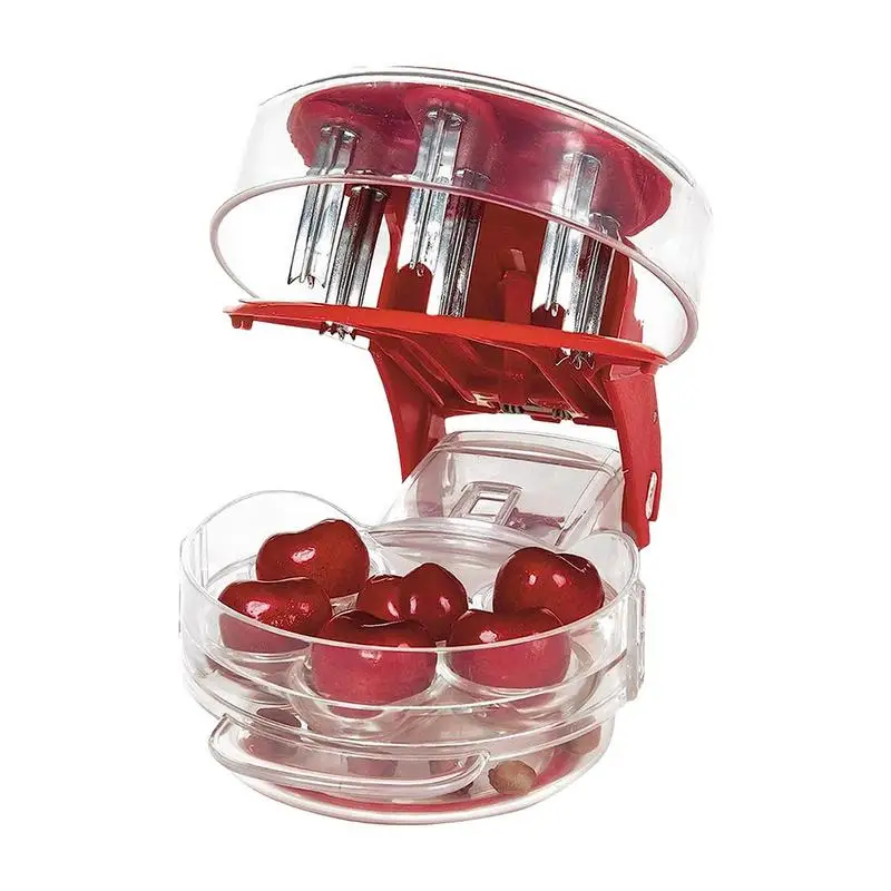 

Cherry Fruit Kitchen Pitter Remover Multi Cherry Pitter Tool 6 Cherries Pit Remover With Detachable Base Vegetable Tools