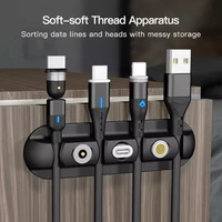 usb cable manager silicone cable holder magnetic head storage winder office desk phone cable holder car storage accessories