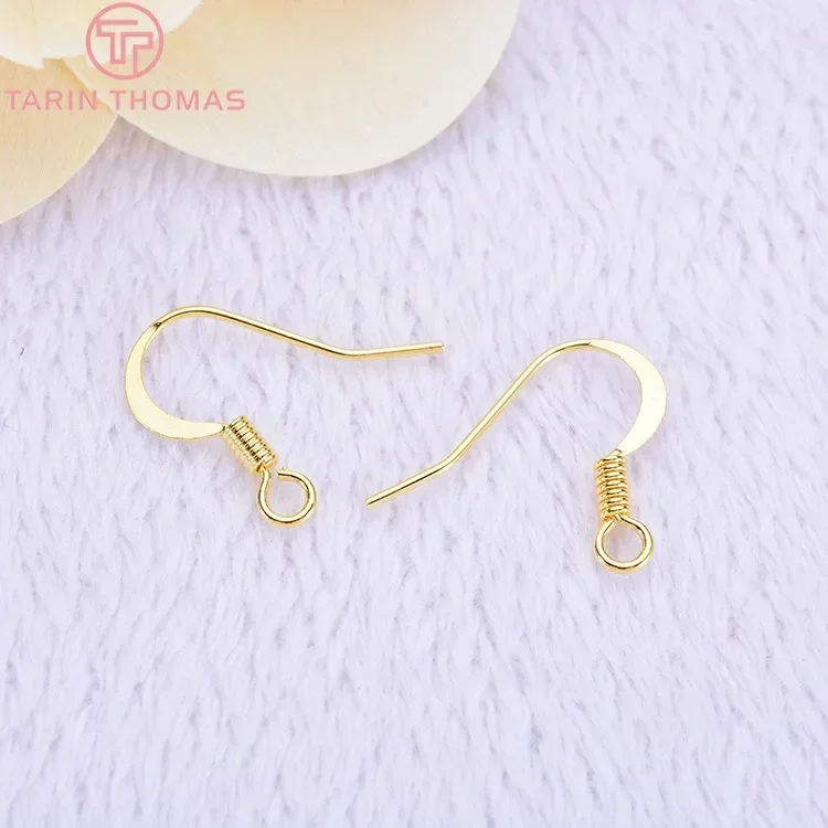 (2239) 20 шт. высота 16 мм 24-каратное золото латунный крючок для сережек аксессуары