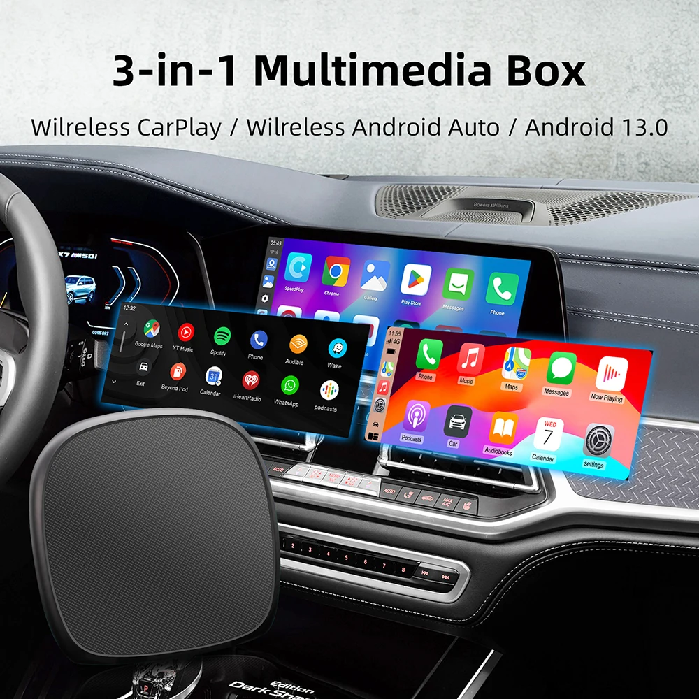 Android 13 Беспроводная коробка CarPlay TV Box 4G LTE GPS для Netflix Audi A3 A4 A5 A6 A7 A8 Q3 Q4 Q5 Q6 Q7 Q8 S4 S5 S6 RS4 RS5