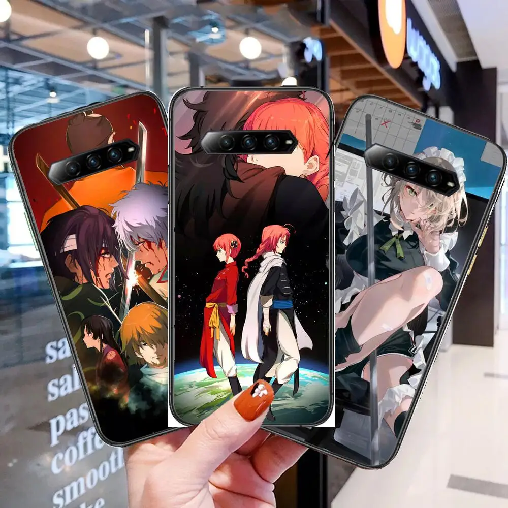 

Anime- Phone Case For xiaomi redmi Black Shark 4 Pro 2 3 3s Cases Helo Black Cover Silicone Back Prett mini cover 2D Gintama