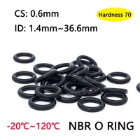 10pcs nitrile rubber o ring sealing gasket cs 0 6mm id 1 4mm 36 6mm nbr automobile o type o ring spacer oil resistant washer