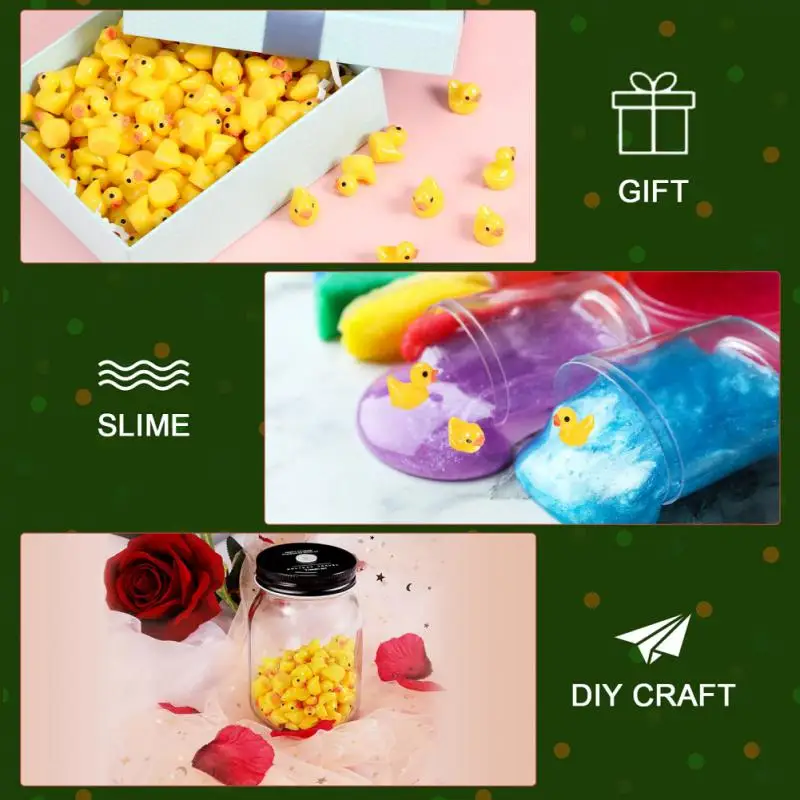 

Cute Yellow Duck Decor 50Pcs Resin Mini Duck Figurines Ornaments Tiny Animal Fairy Garden Micro Fairy Garden Landscape Crafts