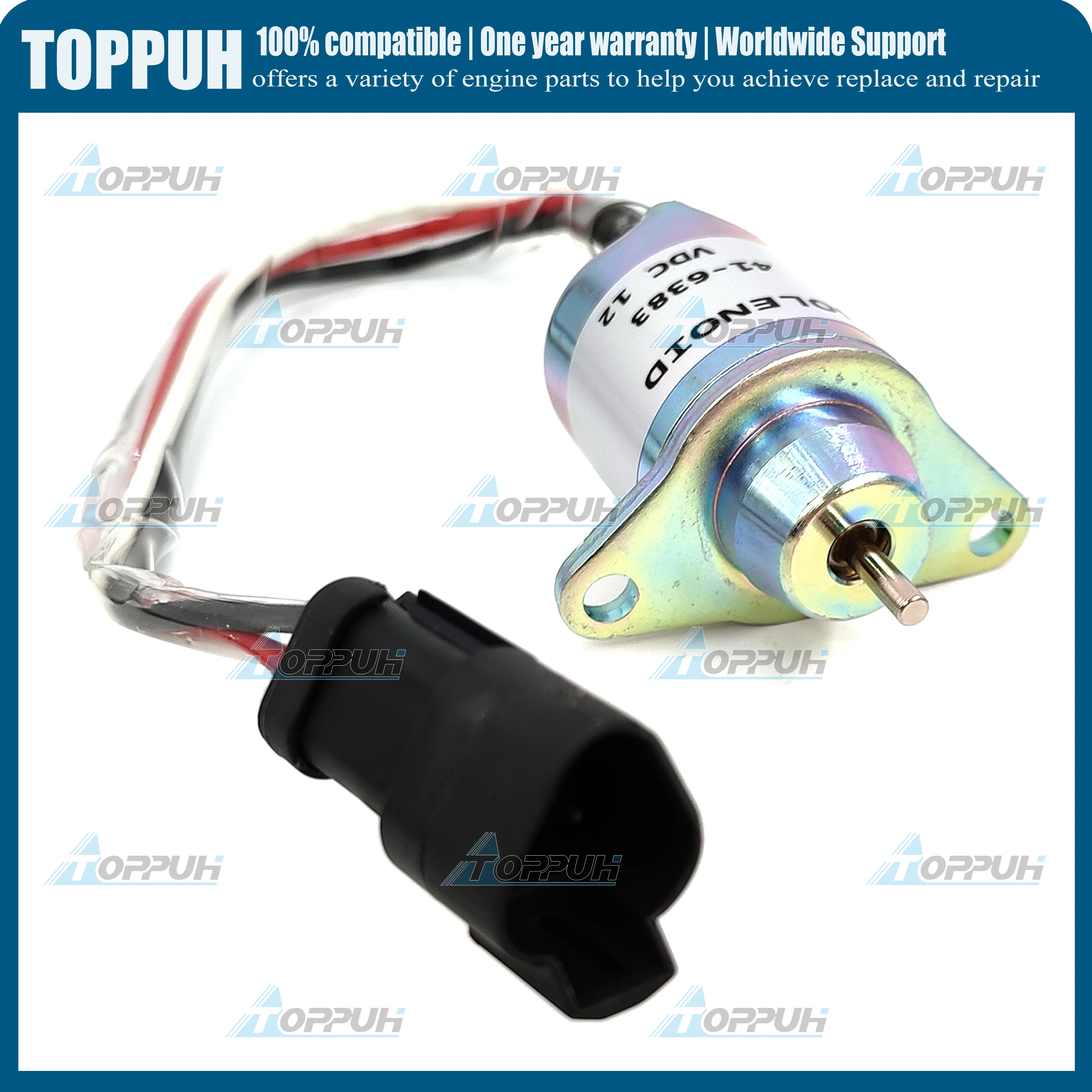 

Solenoid Fuel Stop Shut-Off 12V For Thermo King TK 41-6383 TK416383 416383 416-383 For Yanmar