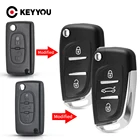 KEYYOU модифицированный чехол для ключей автомобиля CE0536 23 кнопки Filp чехол для Peugeot 207 307 407 408 для Citroen C4 C2 HU83VA2 Blade