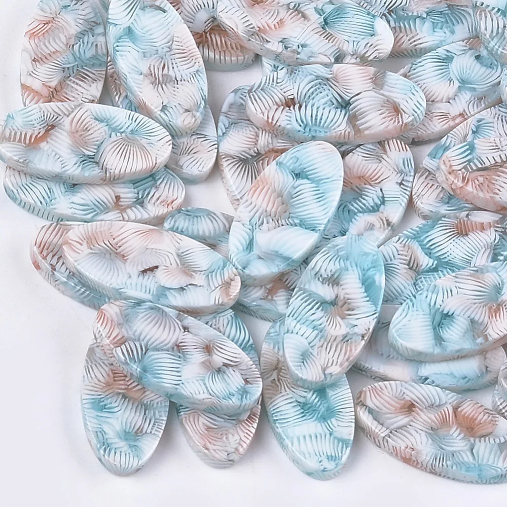 

Cellulose Acetate(Resin) Cabochons Oval Sky Blue 19.5x9x2.5mm