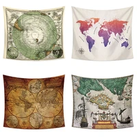 world map beach blanket curtains wall hanging tarot tapestry cloth mural yoga pareo bedspread room decor home rug tablecloth