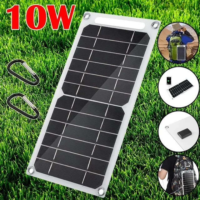 

Настоящая портативная солнечная панель 10 Вт, водонепроницаемая, гибкая, 5 В, USB-порт, уличный лагерь, зарядка от солнечной энергии для телефона, зарядка внешнего аккумулятора
