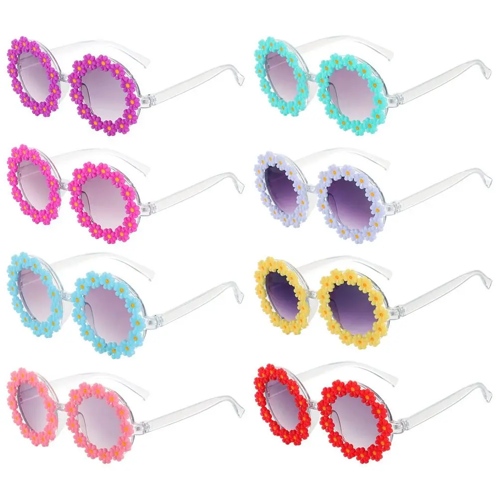 

Novel Disco Festival Party Round Frame Shades Daisy Sunglasses for Women Flower Sun Glasses