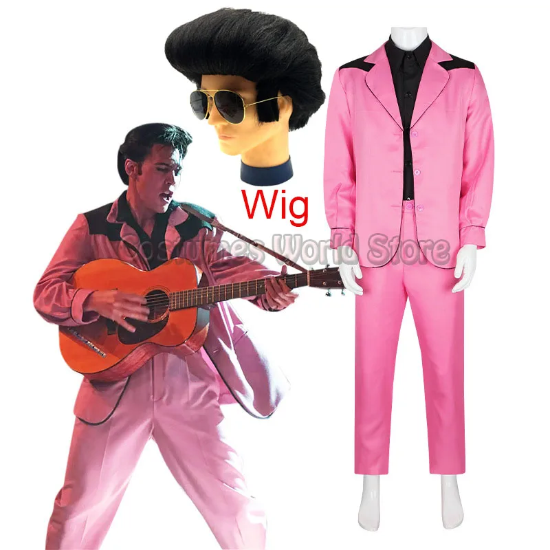 

Костюм для косплея по мотивам фильма Elvis Presley 2022, рубашка, пальто, штаны, наряды, костюмы на Хэллоуин, карнавал, мужская мода, идол, Розовые Кос...