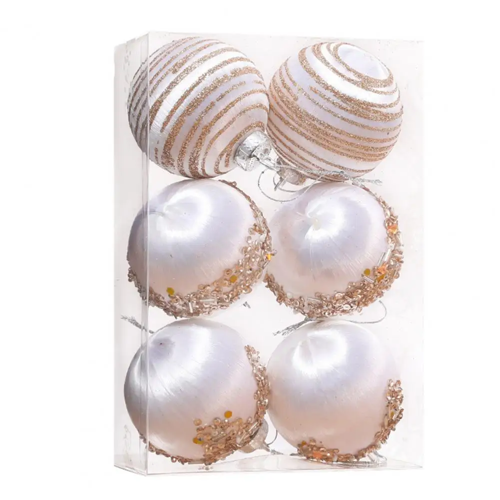 

Рождественские шары бархатные блестящие 6 шт