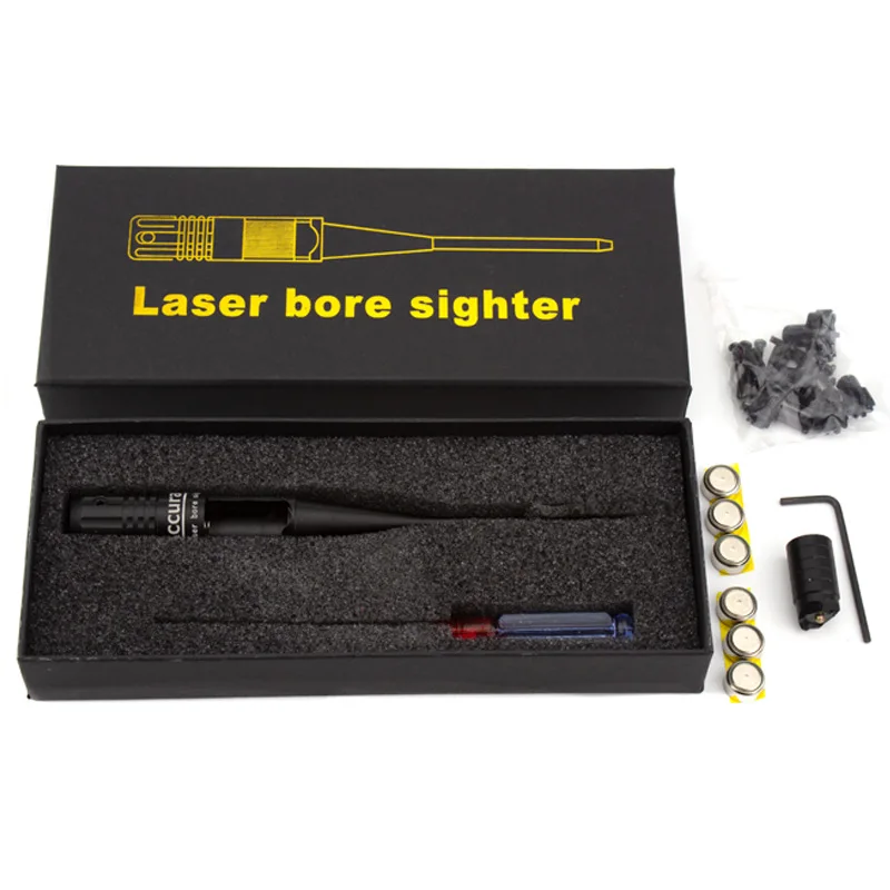 

Tactical Red Dot Laser Bore Sighter Collimator for Hunting .177 to .50 Caliber Rifle Scope Adjustable Adapters Laser Boresighter