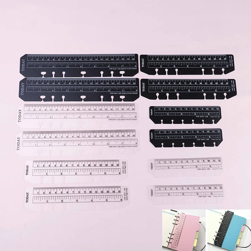 

2pcs/lot Classic PP 6 Holes Ruler For Binder Planner Notebooks,fine Office School Index Ruler Bookmark Notebooks Accessories