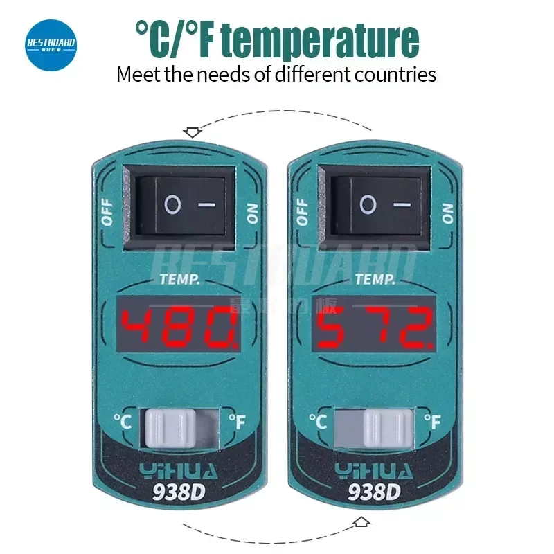 Портативная паяльная станция YIHUA 938D 110 В 220 набор для удаления чипов сварочное