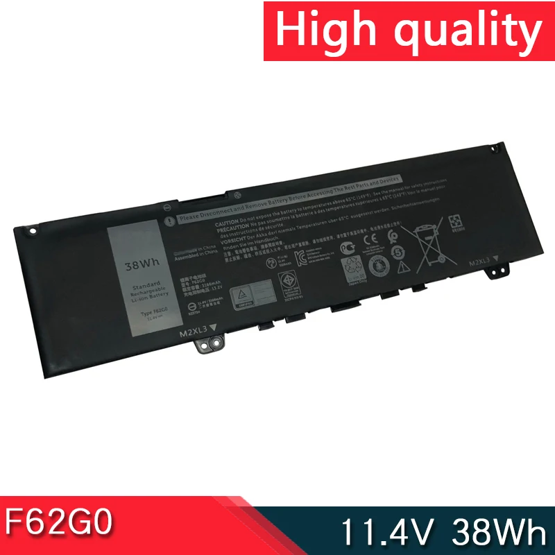 Новый аккумулятор для ноутбука F62G0 11 4 В 38 Втч DELL Inspiron 13 7370 7373 7380 7386 Vostro 5370 P83G P87G P91G