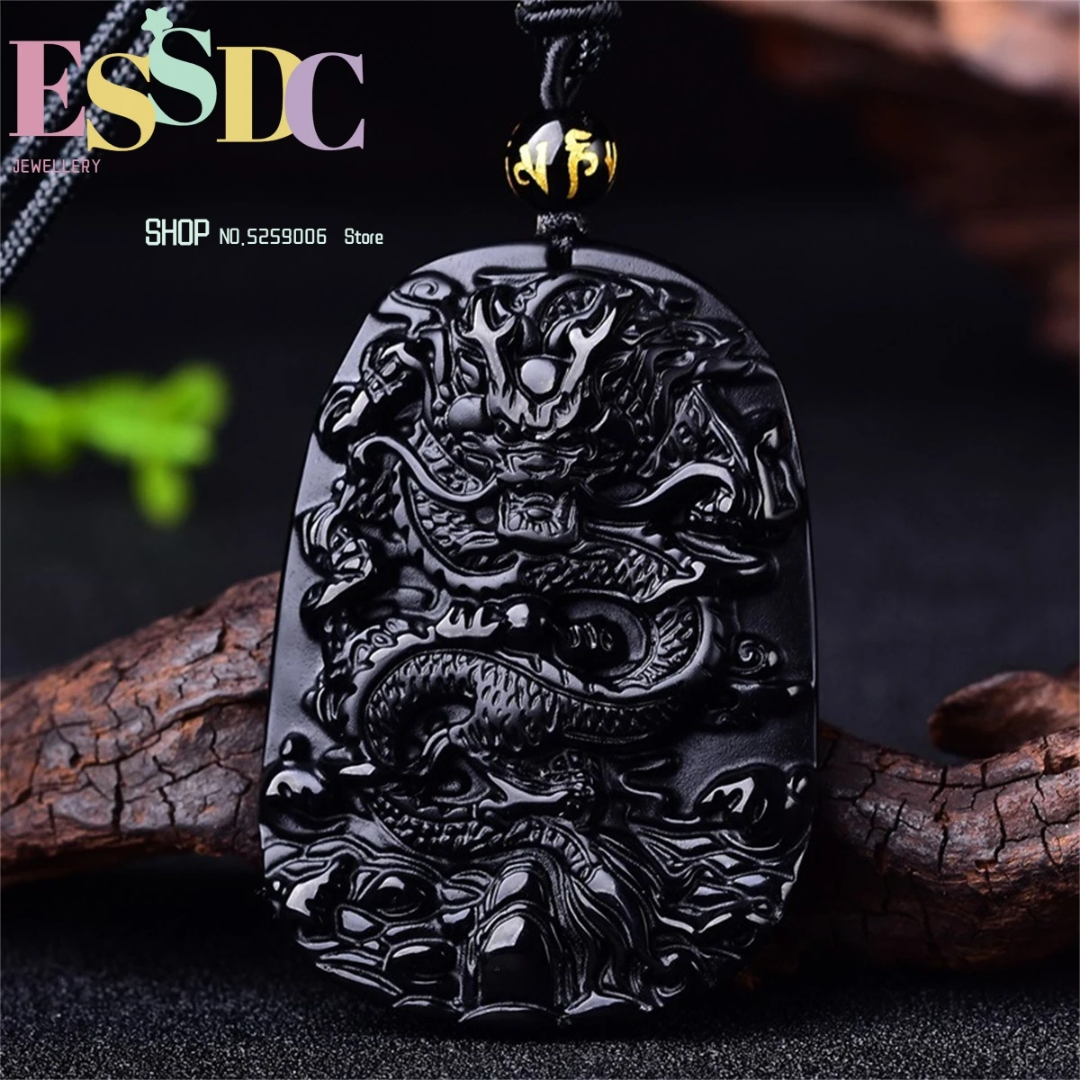 

Natural All Black Obsidian Dragon Pendant Successor Male Domineering Guardian God Zodiac Necklace Charm Fashion Men Amulet Gif
