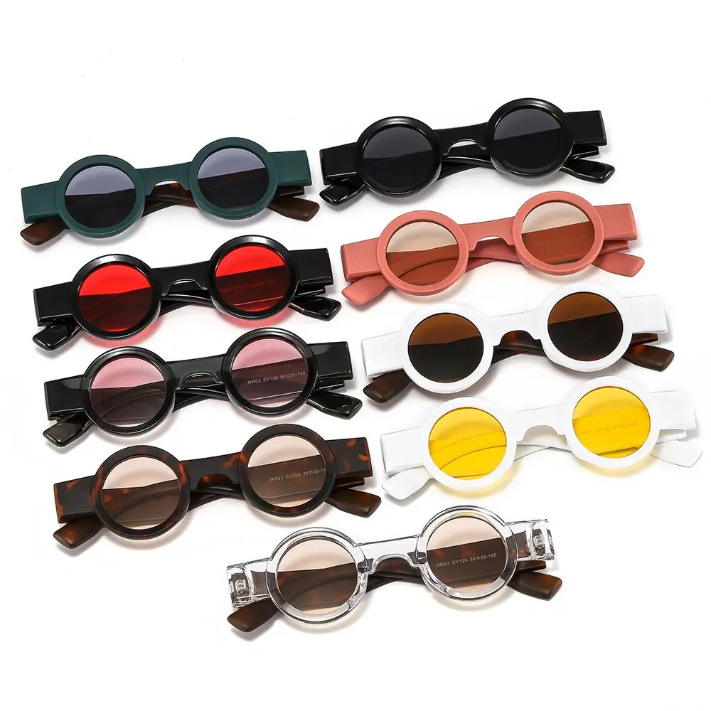 

Trending Ins Popular Women Men Clear Ocean Lens Rivets Punk Shades Small Round Sunglasses Sun Glasses