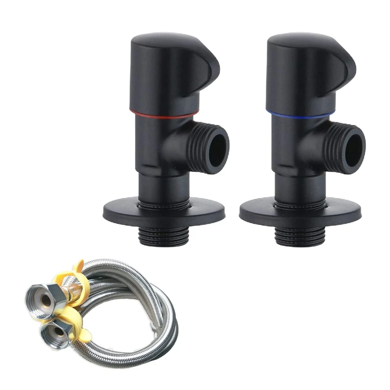 

G1/2 Thread Brass Triangle Valve, Brass Water Stop Valve, 1/4 Angle Valve, Bathroom Faucet Hot And Cold Water Valve