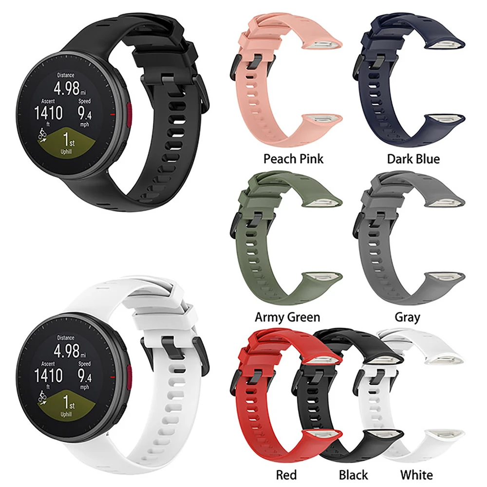 

27mm Silicone Sports Strap Original End Pin Solid Color Wristband For Polar Vantage v2 Smart Watch Band