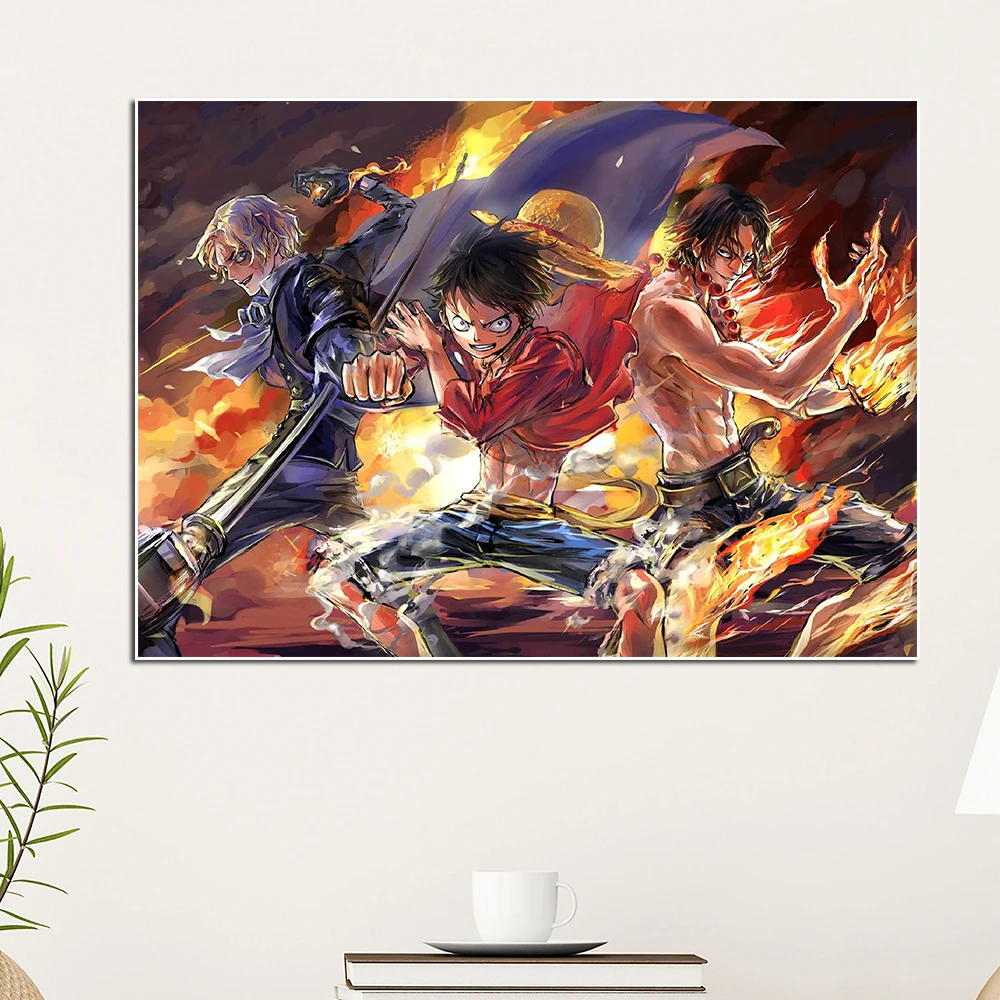 

Abstract One Piece Luffy Anime Graffiti Canvas Painting Manga Character Zoro Poster Print Wall Art Living Room Home Decoration