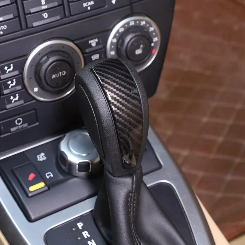 Gear Shift Knob Head Cover Trim Carbon Fiber For Land Rover Freelander 2 2007-2012 Accessories