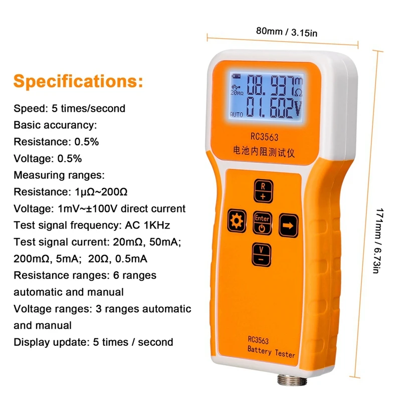 RC3563 Battery Voltage Internal Resistance Tester Trithium Lithium Iron Phosphate 18650