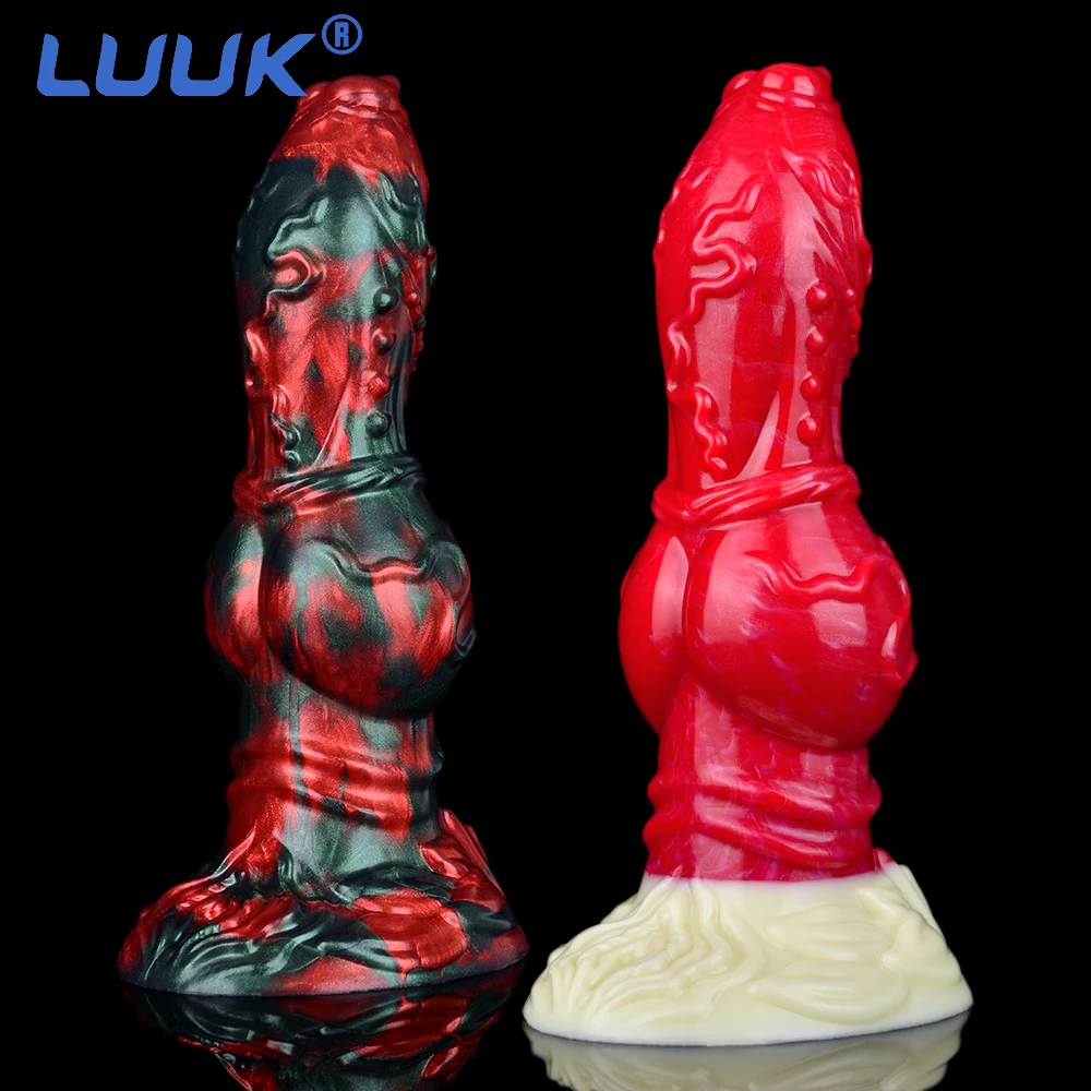 LUUK красочный мощный фаллоимитатор с животным собака узел мужской массажер