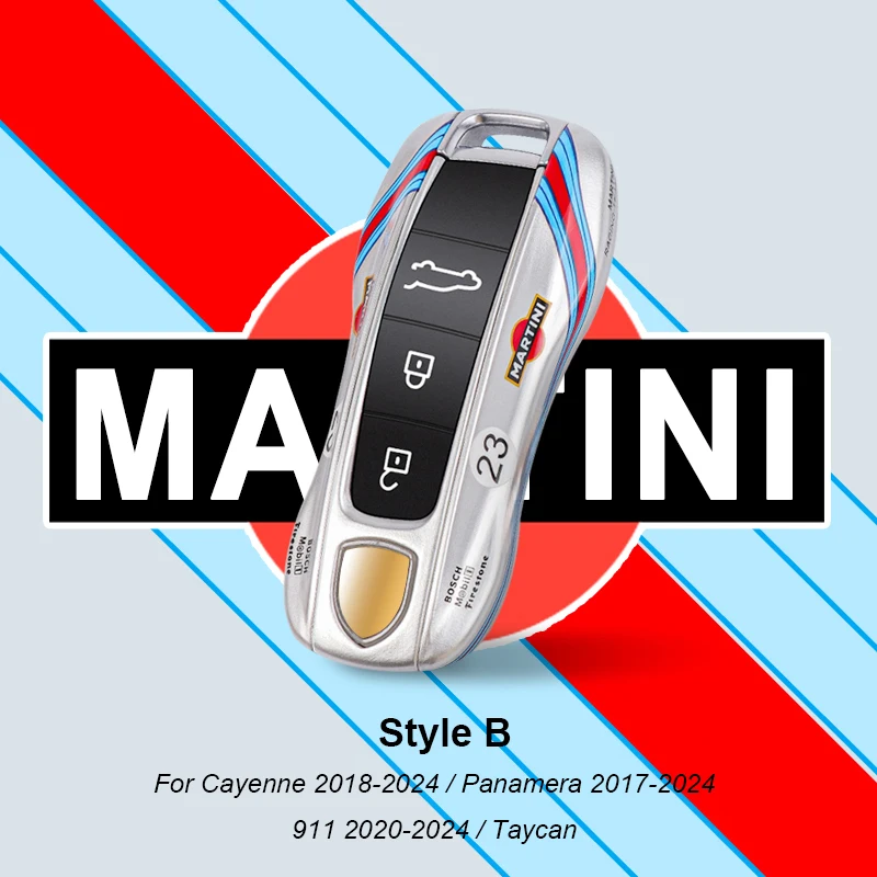 

Для Porsche Panamera Cayenne Macan 718 Cayman Boxster 911 Taycan автомобильный чехол для ключей Martini защитный чехол для пульта дистанционного управления