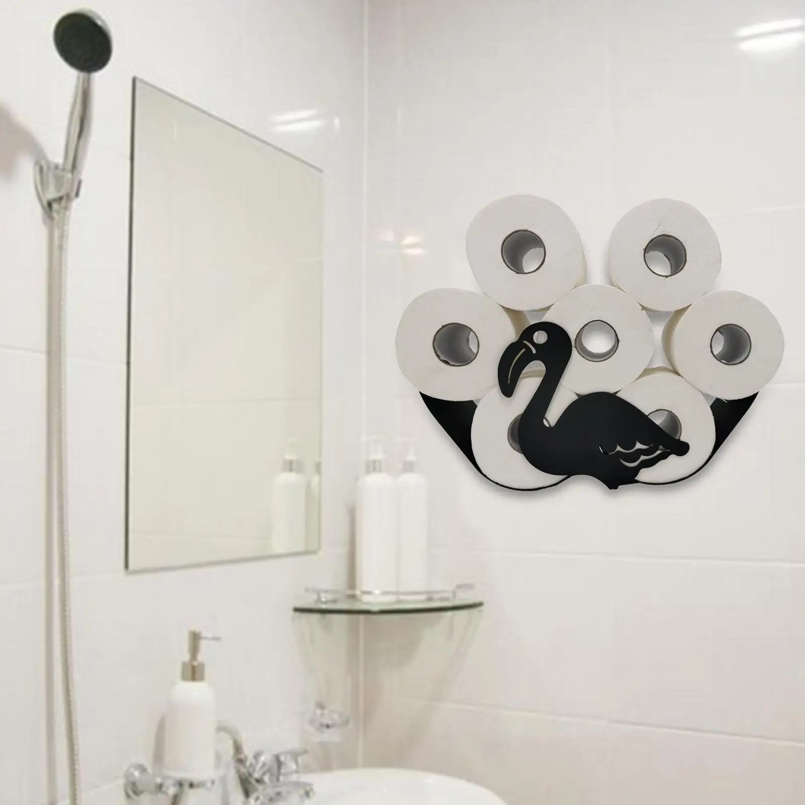 

Iron Toilet Roll Paper Holder Tissue Paper Storage Stand Roll Paper Storage Containers for Bedroom Hotel