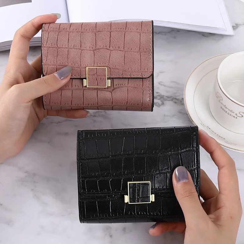 PU Leather Wallets for Women Short Purses Female Plaid Purses Card Holder Wallet Fashion Woman Small Photo Wallet Clutch Bag