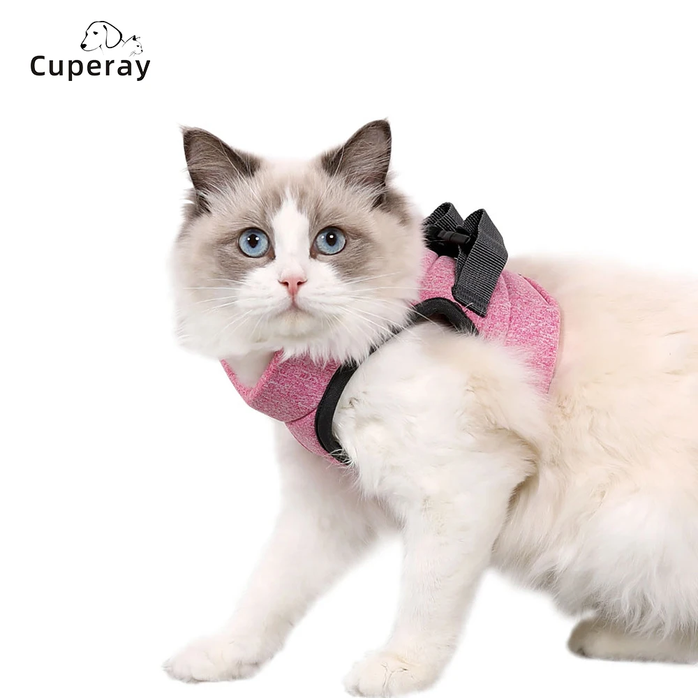 

Шлейка и поводок для кошек, набор для прогулок, регулируемый походный жилет и поводок для домашних животных, для кошек и маленьких собак