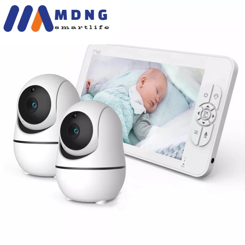 Новинка, беспроводная камера наблюдения за ребенком, 7 дюймов, с PTZ-камерой, камера наблюдения за высокой степенью безопасности, ночным видением, датчиком температуры, сигнализацией о Плаче ребенка