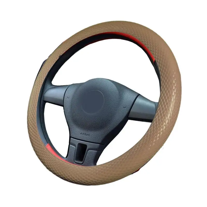 

Silicone Steering Wheel Cover Auto Universal Steering Wheel Cover Automotive Accessory With Raised Lychee Pattern For Most Cars