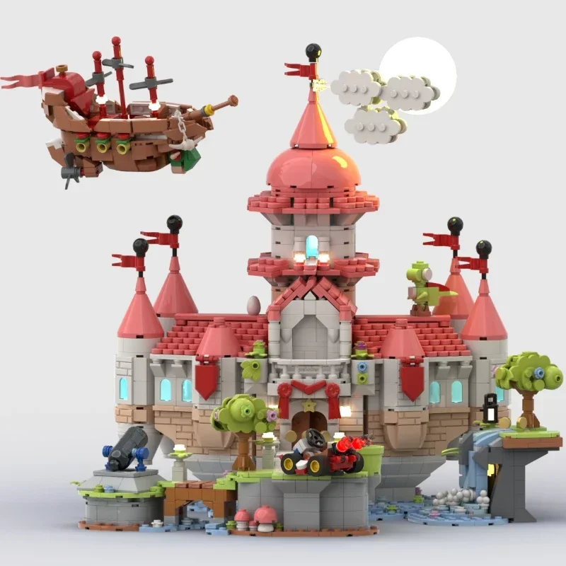 Фото 2478 деталей MOC: Модель Замка Персики из Mario, строительные блоки, архитектурный конструктор, творческая идея, развивающая игрушка, подарок на день рождения №1
